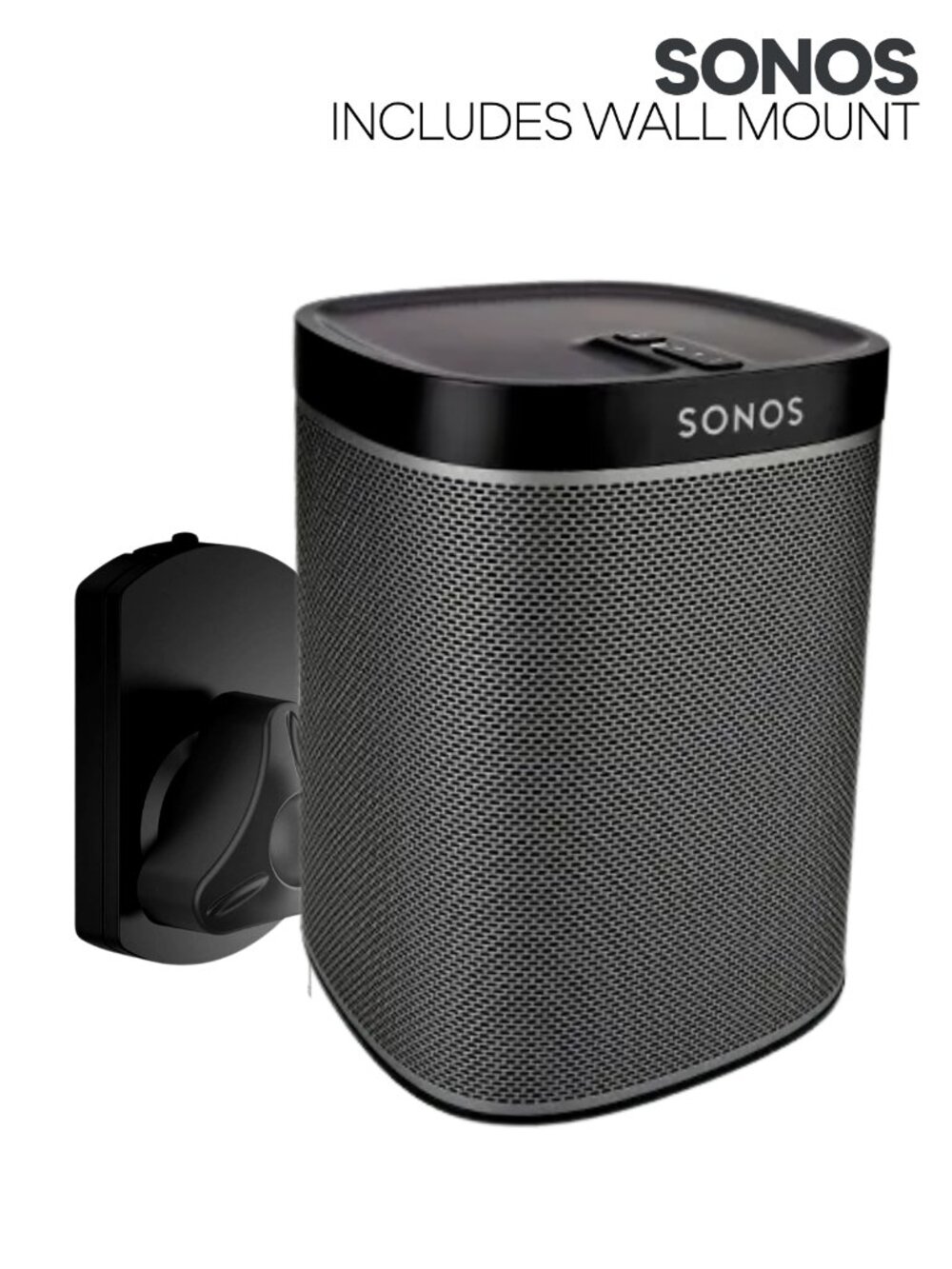 SONOS Play:1 Compact Wireless WiFi Smart Speaker & WALI Wall Mount - Black